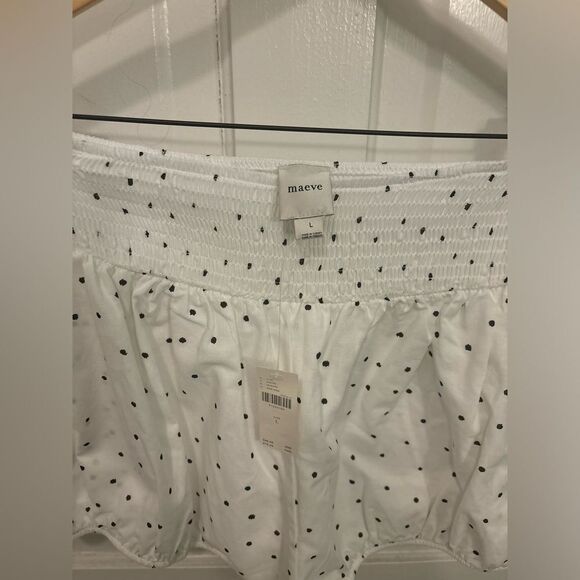 Anthropologie Maeve Black And White Polka Dot Bloomer Shorts Size Large - Picture 3 of 5